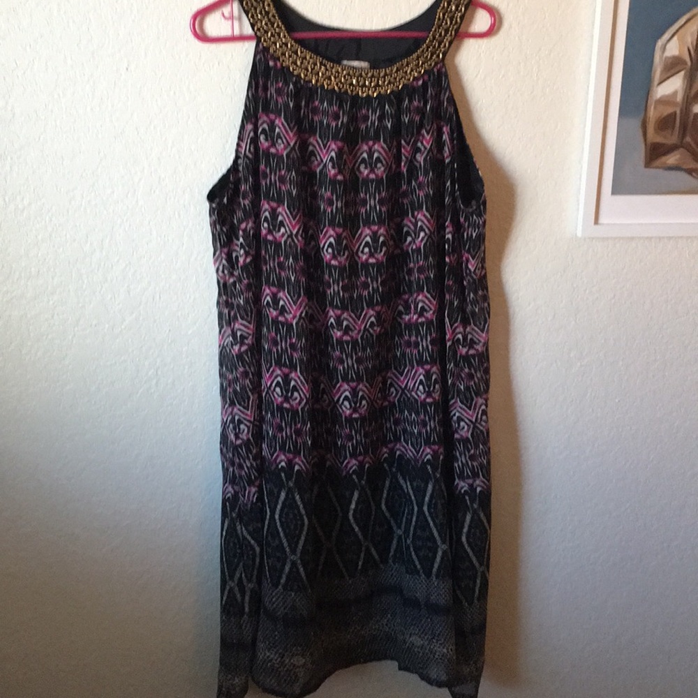 Beaded Neck Shift Dress